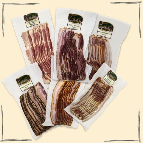 Assortment of premium bacon from Country Smoke House