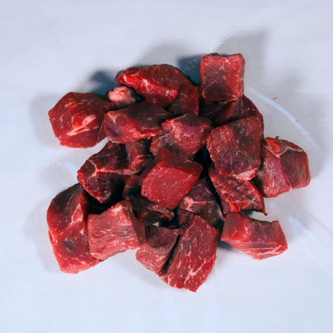 Beef Stew Meat on butcher paper