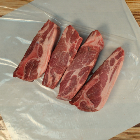 Four Pork Country Ribs on butcher paper