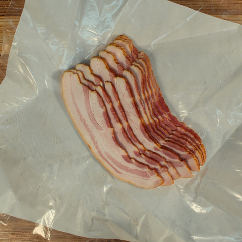 One pound of premium bacon on butcher paper