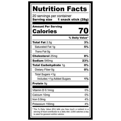 Beef Salami Short Snack Stix 24 Pack