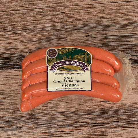 Packaged State Grand Champion Viennas on a wooden surface