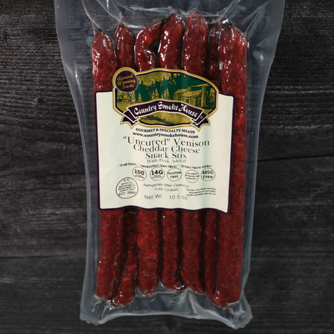 Uncured Venison Cheddar Cheese Snack Stix
