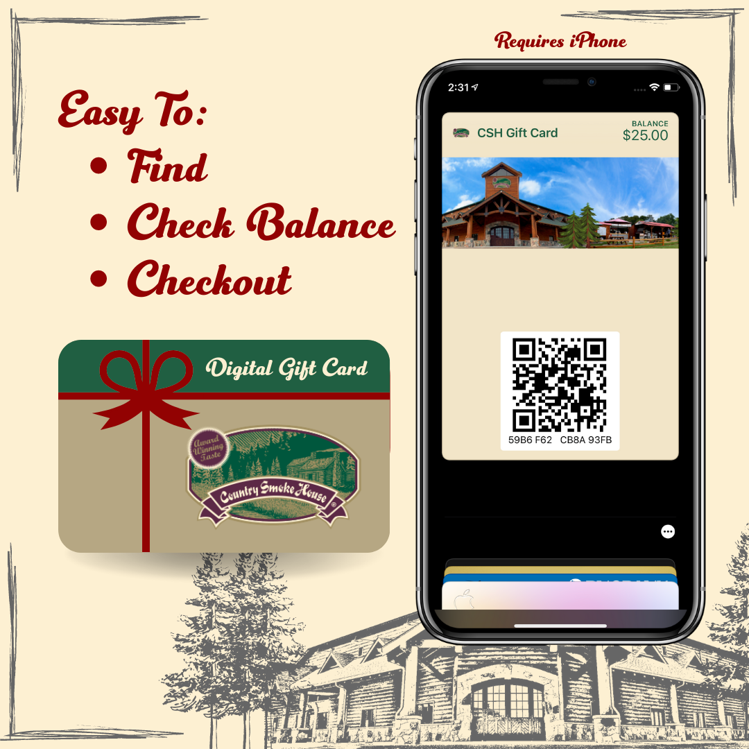 Country Smoke House ONLINE ONLY Gift Card