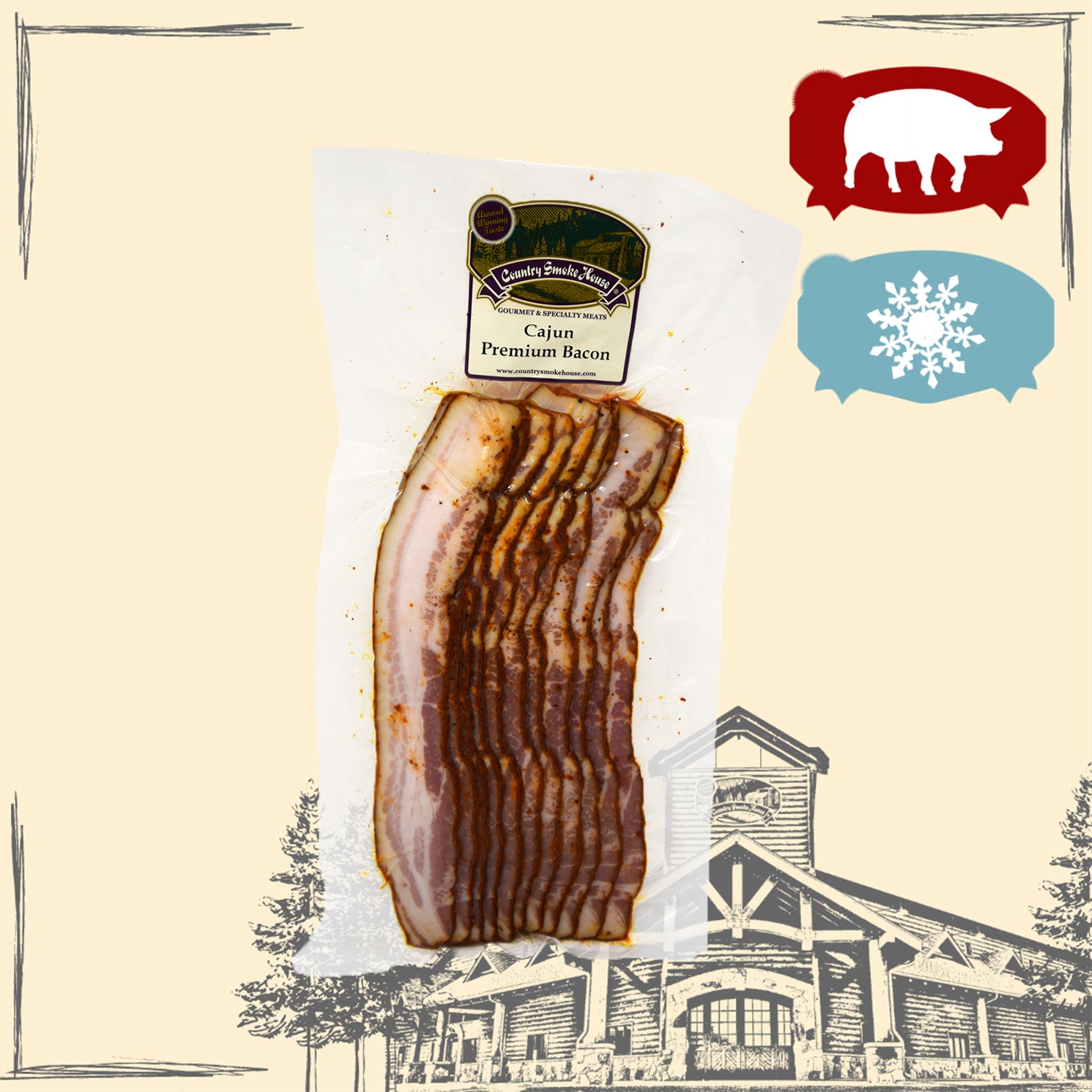 Premium Sugar Cured Cajun Bacon