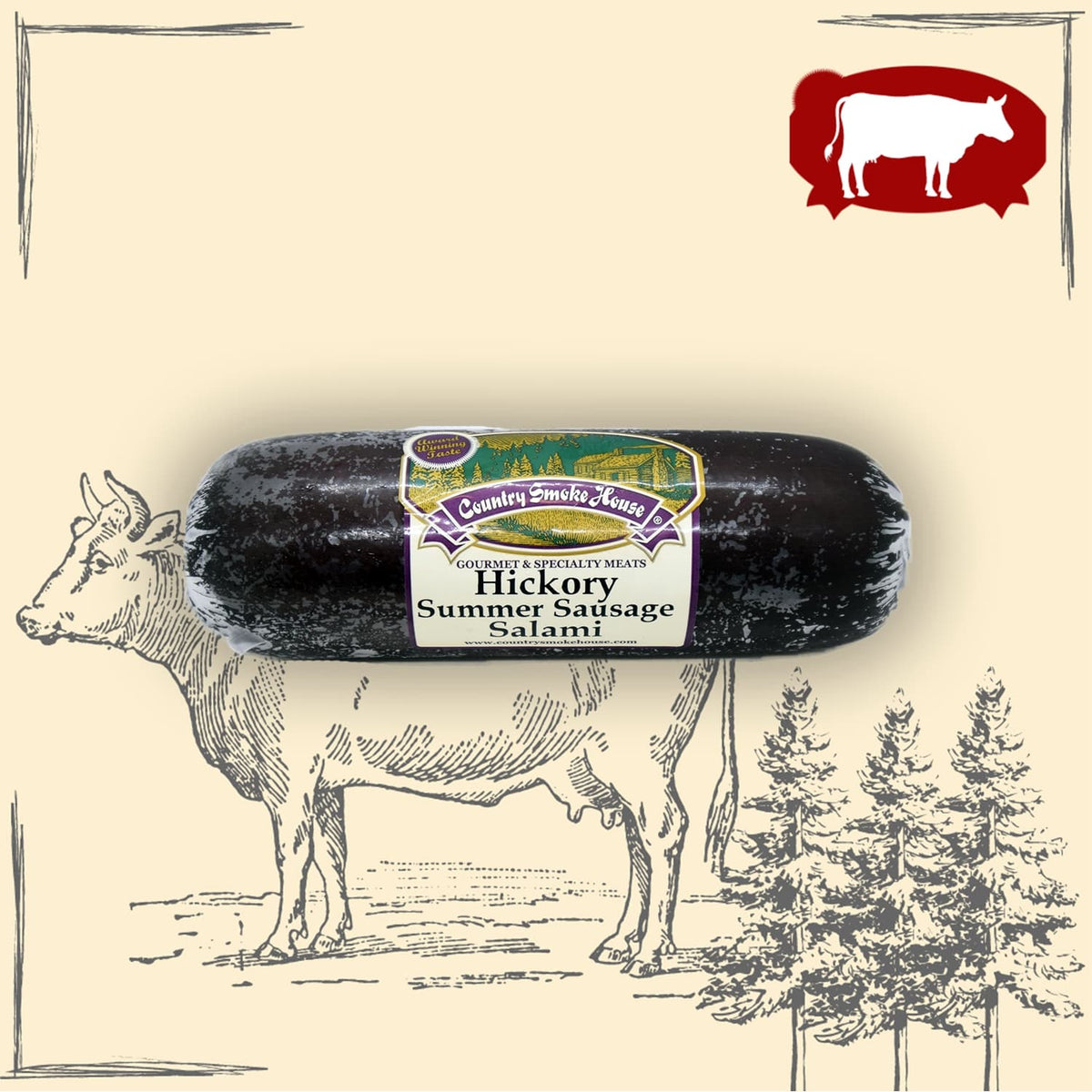 Hickory Summer Sausage Salami Chub Country Smoke House