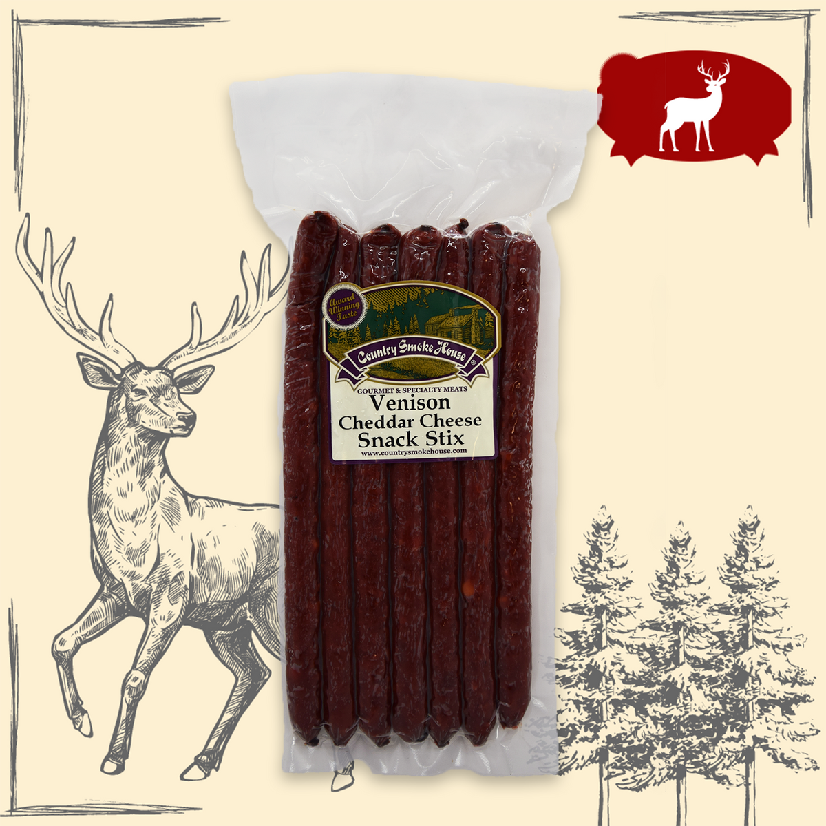 Venison Cheddar Cheese Snack Sticks Country Smoke House
