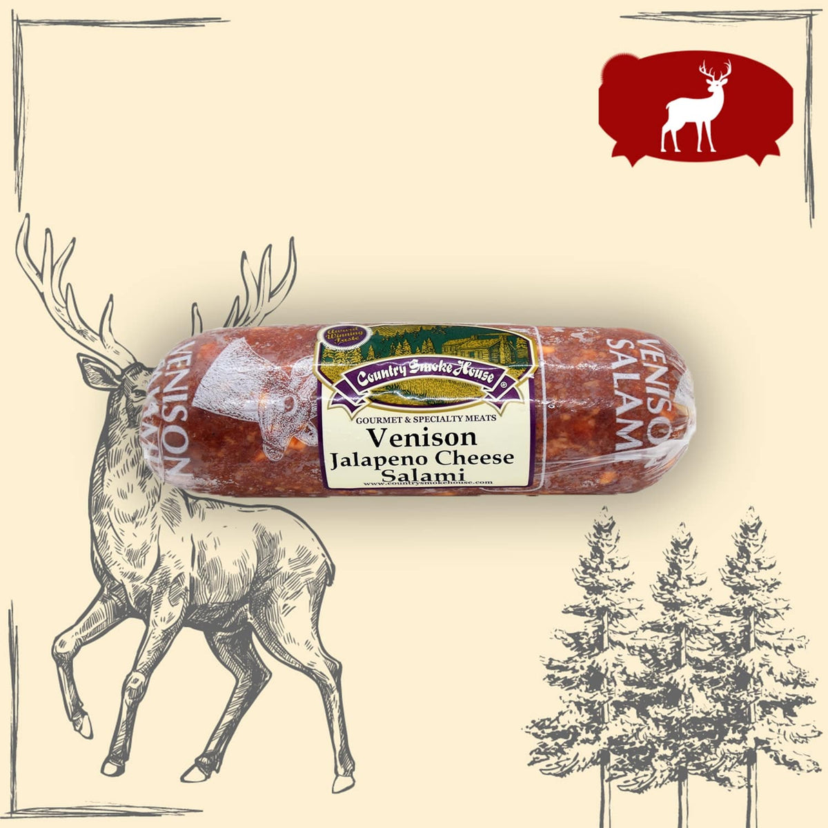 Venison Jalapeno Cheese Salami Country Smoke House