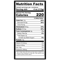 Nutrition facts label for Andouille sausage.