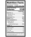 Nutrition facts label for Beef BBQ Snack Sticks on a white background