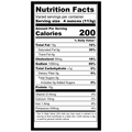 A Nutrition Facts label for Southern Style Shredded Beef Brisket