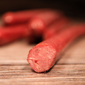 Close up beef mild snack stick sliced