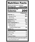Nutrition facts label for a food product on a white background