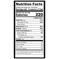 Nutrition facts label for Roasted Kielbasa