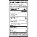 Nutrition facts label for Sheboygan Brats