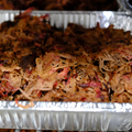 A pan of Southern Style Shredded Beef Brisket