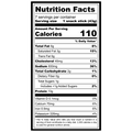 Nutrition facts label for Uncured Beef Cheddar Cheese Snack Stix