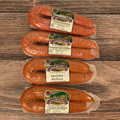Steve's Kielbasa Variety Pack on a wooden surface