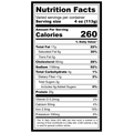 Nutrition facts label for Venison Andouille