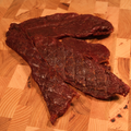 Close up of Venison Cajun Jerky