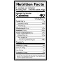 Nutrition facts label for Venison Hunters Sausage