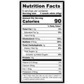 Nutrition facts label for Venison Whiskey Snack Stix