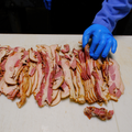 Wayside bacon on a white surface
