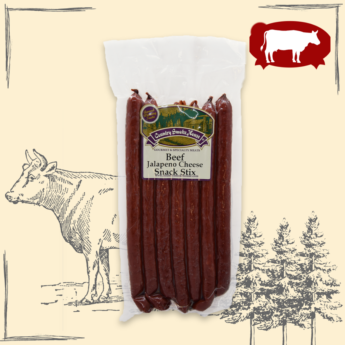 Beef Jalapeno Cheese Snack Sticks Country Smoke House Country Smoke