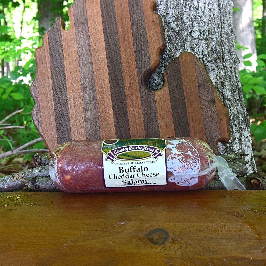 Buffalo Cheddar Cheese Salami Gourmet Salami Country Smoke House