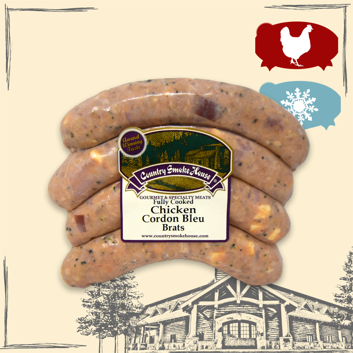Chicken Cordon Bleu Brats Country Smoke House