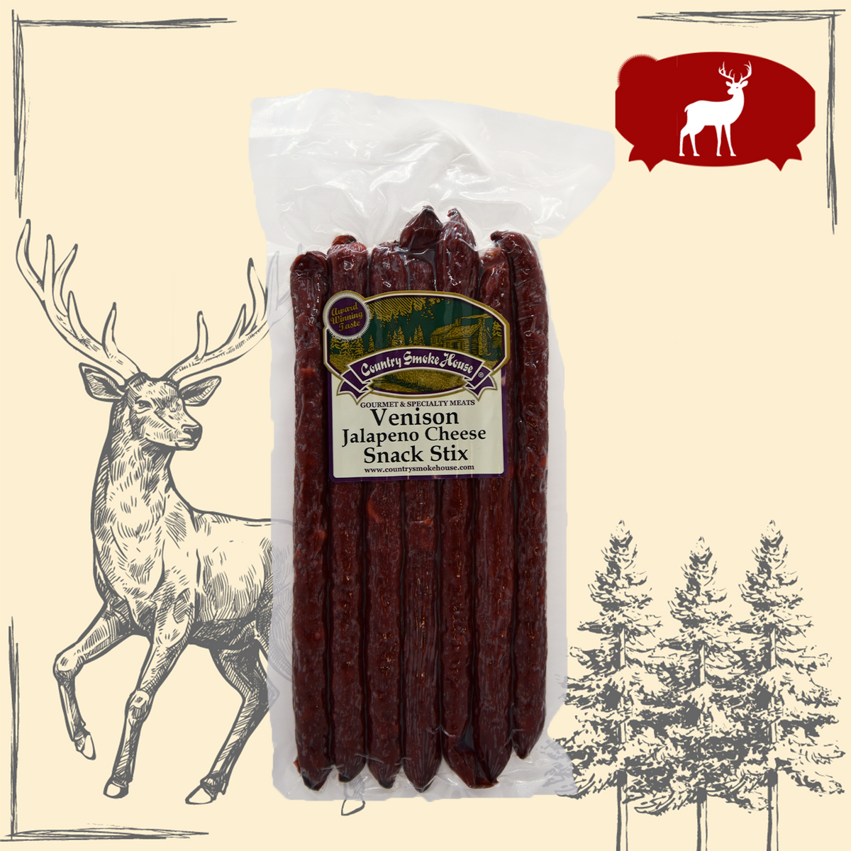 Venison Jalapeno Cheese Snack Sticks Country Smoke House